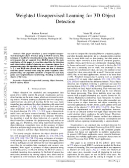 Weighted Unsupervised Learning for 3D Object Detection