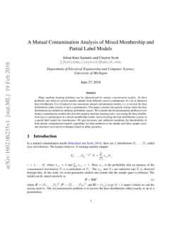A Mutual Contamination Analysis of Mixed Membership and Partial Label
  Models