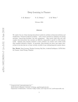 Deep Learning in Finance