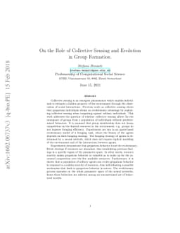 On the Role of Collective Sensing and Evolution in Group Formation