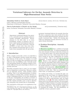 Variational Inference for On-line Anomaly Detection in High-Dimensional
  Time Series
