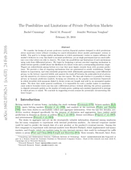 The Possibilities and Limitations of Private Prediction Markets
