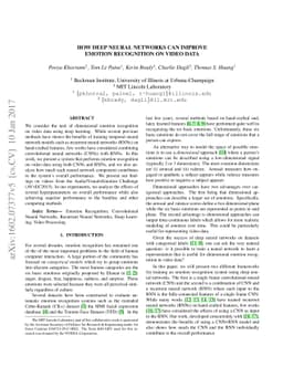 How Deep Neural Networks Can Improve Emotion Recognition on Video Data