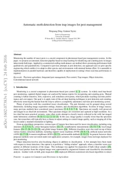 Automatic Moth Detection from Trap Images for Pest Management