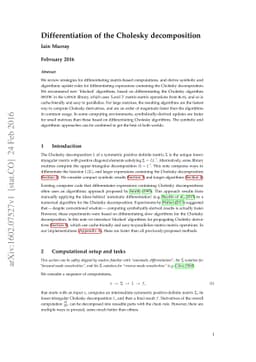 Differentiation of the Cholesky decomposition