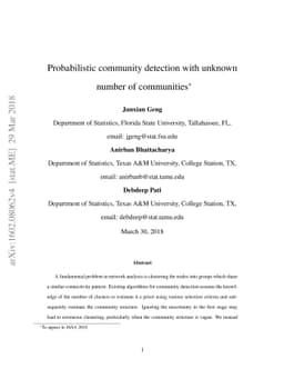Probabilistic community detection with unknown number of communities