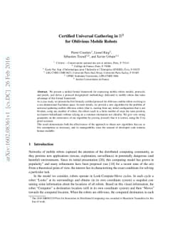 Certified Universal Gathering in $R^2$ for Oblivious Mobile Robots