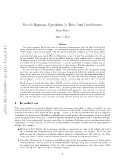 Simple Bayesian Algorithms for Best Arm Identification