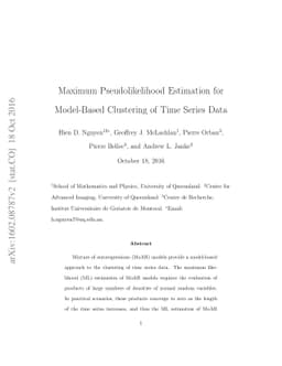 Maximum Pseudolikelihood Estimation for Model-Based Clustering of Time
  Series Data