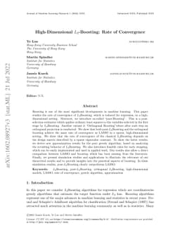 High-Dimensional $L_2$Boosting: Rate of Convergence