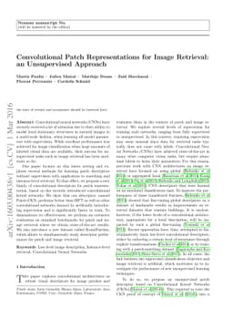 Convolutional Patch Representations for Image Retrieval: an Unsupervised
  Approach
