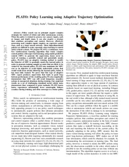 PLATO: Policy Learning using Adaptive Trajectory Optimization