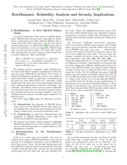 RowHammer: Reliability Analysis and Security Implications
