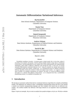 Automatic Differentiation Variational Inference