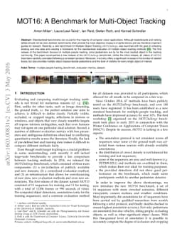MOT16: A Benchmark for Multi-Object Tracking