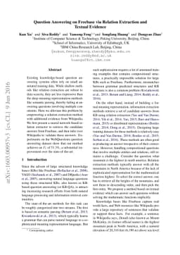 Question Answering on Freebase via Relation Extraction and Textual
  Evidence