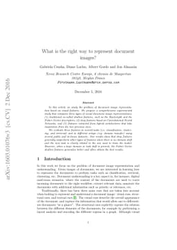 What is the right way to represent document images?