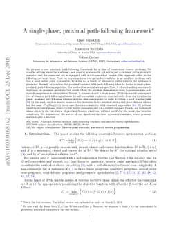 A single-phase, proximal path-following framework