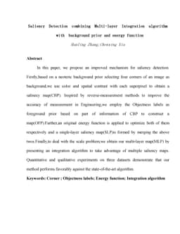 Saliency Detection combining Multi-layer Integration algorithm with
  background prior and energy function