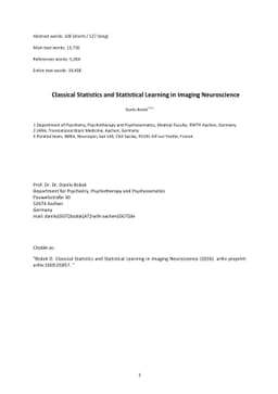 Classical Statistics and Statistical Learning in Imaging Neuroscience