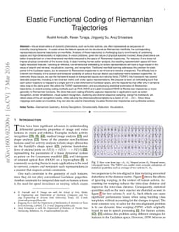 Elastic Functional Coding of Riemannian Trajectories
