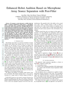 Enhanced Robot Audition Based on Microphone Array Source Separation with
  Post-Filter