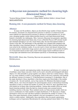 A Bayesian non-parametric method for clustering high-dimensional binary
  data