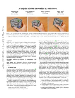 A Tangible Volume for Portable 3D Interaction