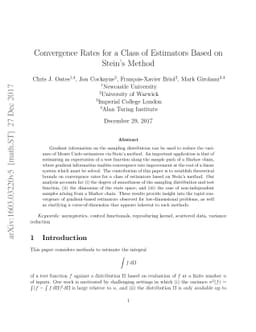 Convergence Rates for a Class of Estimators Based on Stein's Method