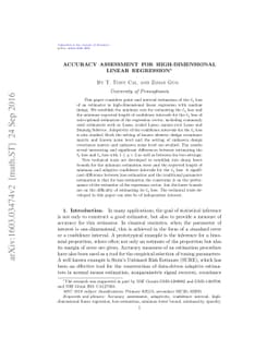 Accuracy Assessment for High-dimensional Linear Regression