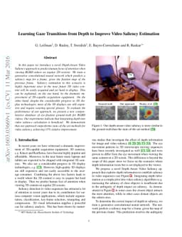 Learning Gaze Transitions from Depth to Improve Video Saliency
  Estimation