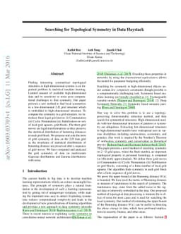 Searching for Topological Symmetry in Data Haystack