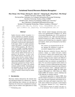 Variational Neural Discourse Relation Recognizer