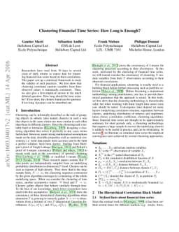 Clustering Financial Time Series: How Long is Enough?
