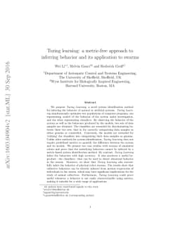 Turing learning: a metric-free approach to inferring behavior and its
  application to swarms