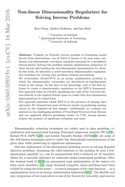 Non-linear Dimensionality Regularizer for Solving Inverse Problems