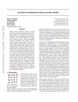 One-Shot Generalization in Deep Generative Models