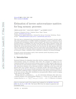 Estimation of inverse autocovariance matrices for long memory processes