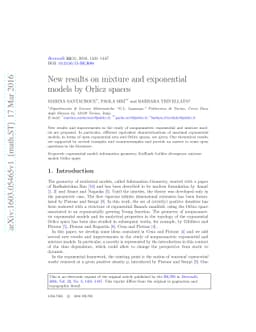 New results on mixture and exponential models by Orlicz spaces