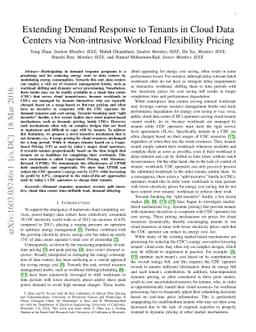 Extending Demand Response to Tenants in Cloud Data Centers via
  Non-intrusive Workload Flexibility Pricing