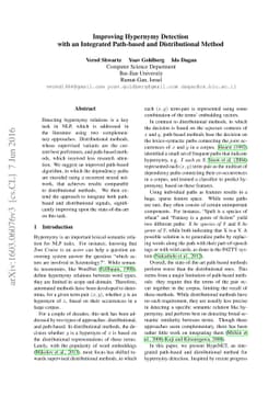 Improving Hypernymy Detection with an Integrated Path-based and
  Distributional Method