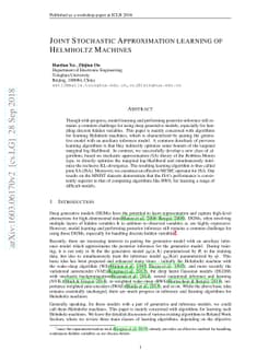 Joint Stochastic Approximation learning of Helmholtz Machines