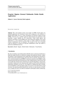 Preprint: Bigdata Oriented Multimedia Mobile Health Applications