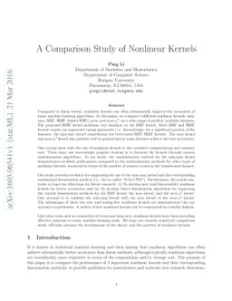 A Comparison Study of Nonlinear Kernels