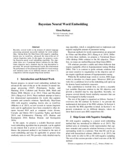 Bayesian Neural Word Embedding
