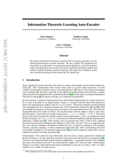 Information Theoretic-Learning Auto-Encoder