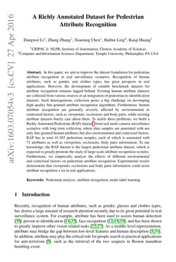 A Richly Annotated Dataset for Pedestrian Attribute Recognition