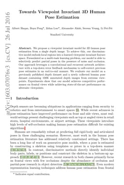Towards Viewpoint Invariant 3D Human Pose Estimation