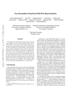 Face Recognition Using Deep Multi-Pose Representations