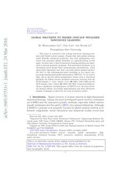 Global solutions to folded concave penalized nonconvex learning